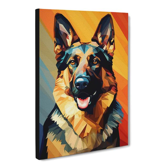 German Shepherd Geometric - Print 17 Stories Size: 60cm H x 40cm W x 3cm D on Productcaster.