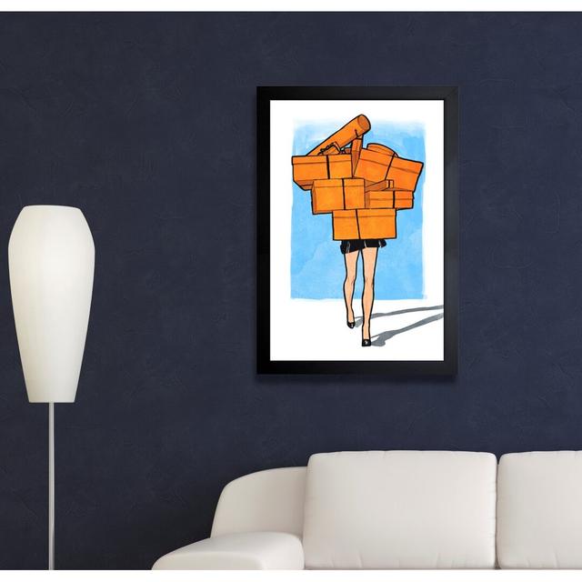 Orange Box Overload - Wrapped Canvas Print East Urban Home on Productcaster.