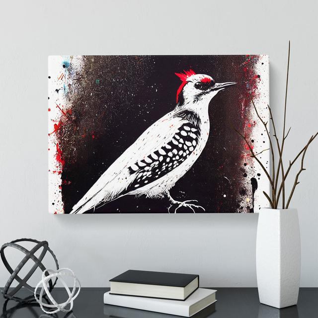 Dramatic Woodpecker Bird - Wrapped Canvas Print Marlow Home Co. Size: 40cm H x 60cm W x 3cm D on Productcaster.