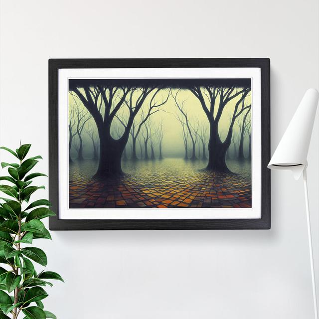 Wondrous Tree Forest - Single Picture Frame Painting Alpen Home Size: 25cm H x 34cm W x 2cm D, Frame Colour: Black on Productcaster.