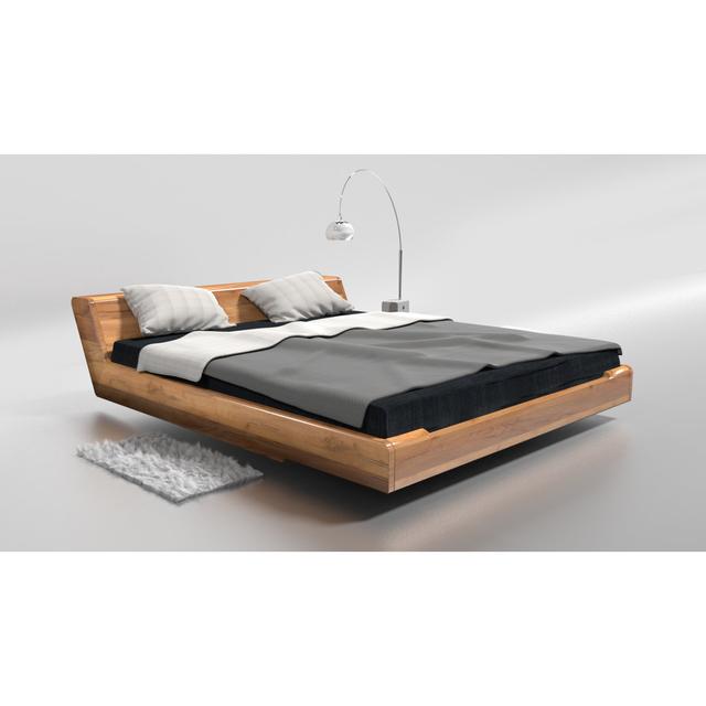 Bed KOBE 140X200 Ash Union Rustic Colour: Walnut Brown, Size: European Kingsize (160 x 200cm) on Productcaster.