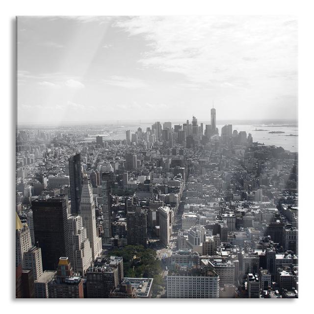 Ungerahmtes Foto auf Glas "New York City Panorama" Ebern Designs Größe: 70 cm H x 70 cm B x 0,4 cm T on Productcaster.