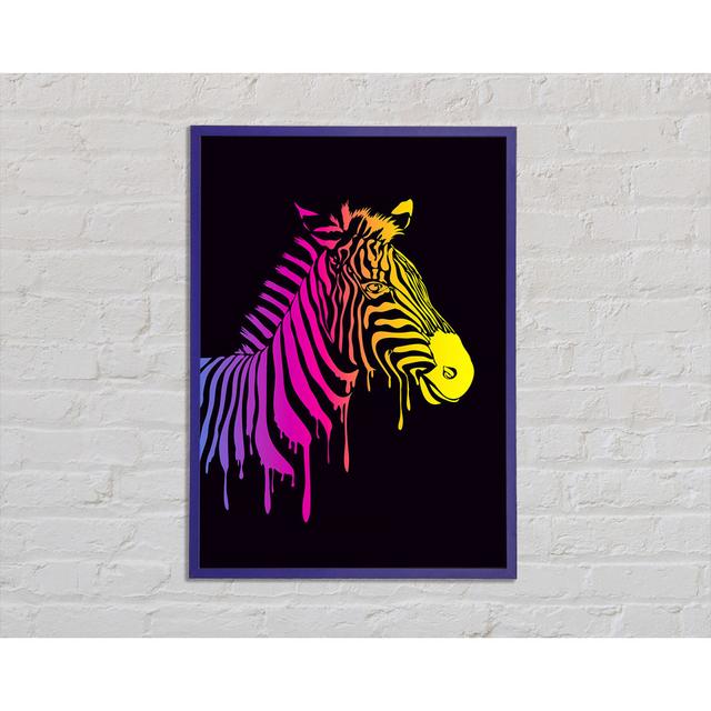 Zebra Regenbogen - Einzelner Bilderrahmen Kunstdrucke Brayden Studio Größe: 59,7 cm H x 42 cm B x 2 cm T on Productcaster.