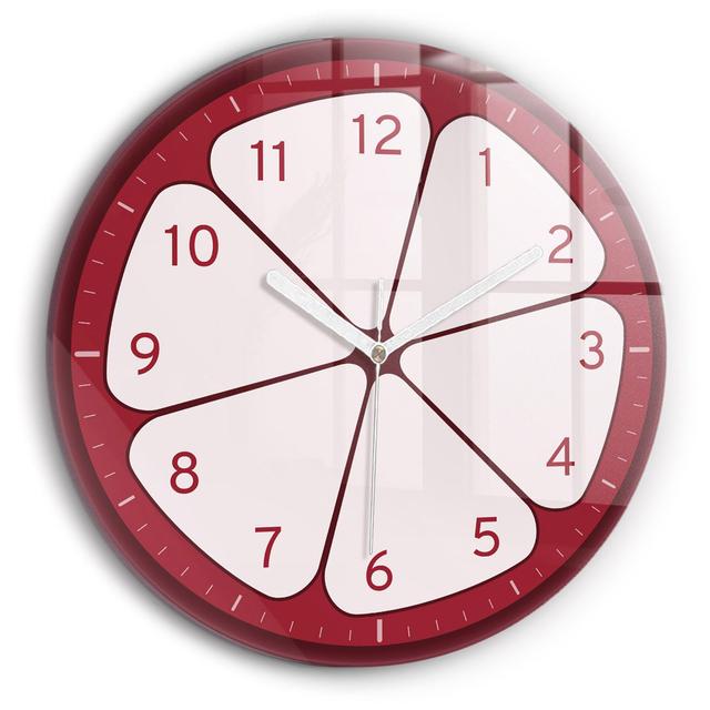 Glass Wall Clock 30 cm Cut fruit Red East Urban Home on Productcaster.