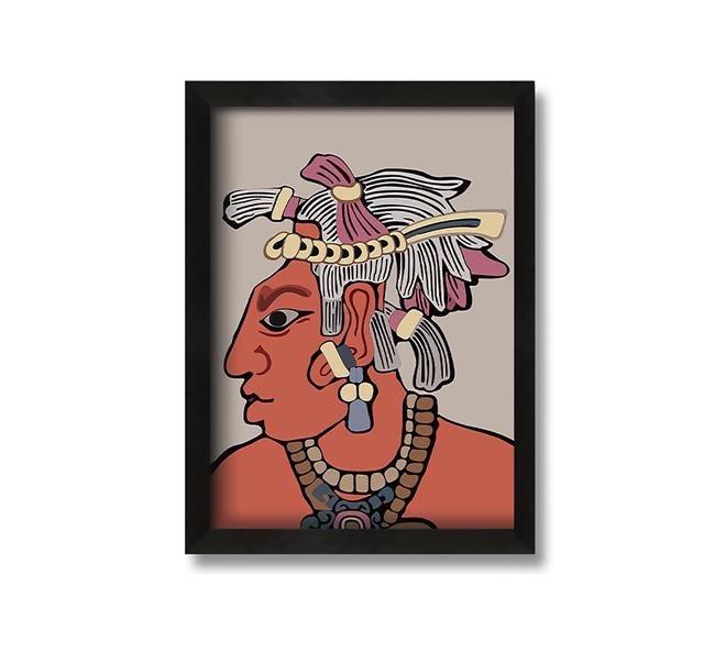 Mayan Warrior - Picture Frame Painting on Canvas Ophelia & Co. Size: 60cm H x 42cm W x 10cm D on Productcaster.