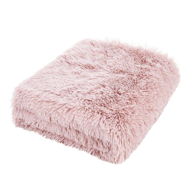 Family Sized Extra Large Cuddly So Soft Faux Fur Throw Catherine Lansfield Colour: Blush Pink on Productcaster.