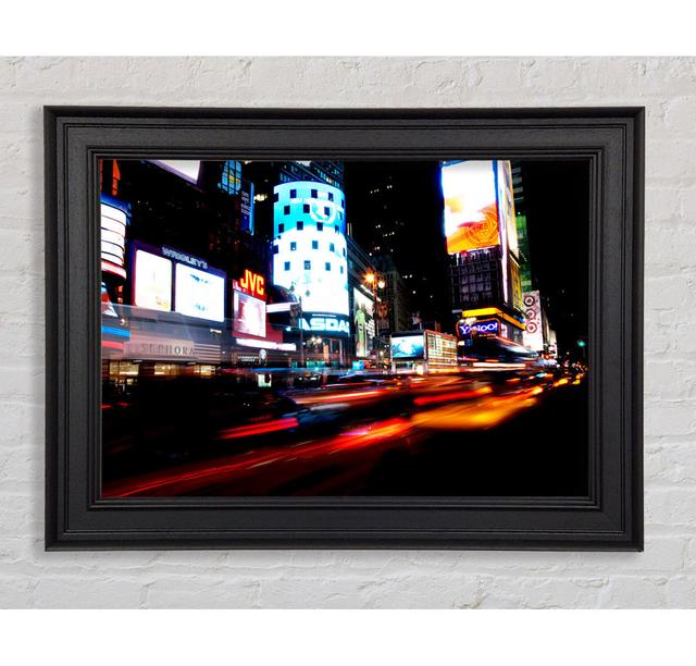 New York City Night Lights - Single Picture Frame Art Prints Ebern Designs Size: 59.7cm H x 84.1cm W x 8cm D on Productcaster.