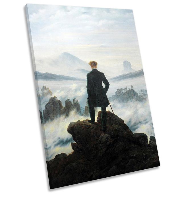 Friedrich Wanderer Above the Sea of Fog - Wrapped Canvas Painting Marlow Home Co. Size: 91.4cm H x 61cm W x 4cm D on Productcaster.