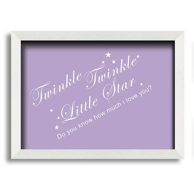 Kimbell Twinkle Twinkle Little Star 2 - Single Picture Frame Art Prints Happy Larry Size: 29.7cm H x 42cm W x 10cm D, Colour: Lilac on Productcaster.