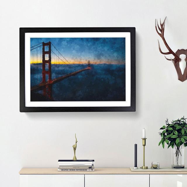 The Golden Gate Bridge - Picture Frame Painting Print East Urban Home Size: 62cm H x 87cm W x 2cm D, Frame Option: Black Framed on Productcaster.