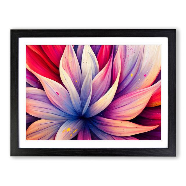 Refined Flower Splash - Picture Frame Painting 17 Stories Size: 46cm H x 64cm W x 2cm D, Frame Colour: Black Framed on Productcaster.