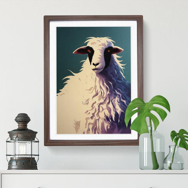 Sheep - Picture Frame Graphic Art Brambly Cottage Size: 64cm H x 46cm W x 2cm D, Frame Colour: Walnut on Productcaster.