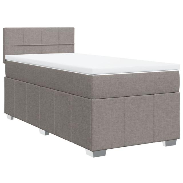 Vidaxl Boxspringbett mit Matratze 17 Stories Größe: 90 x 200 cm, Farbe: Taupe on Productcaster.