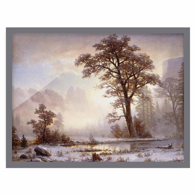 Yosemite Valley in Snowfall by Albert Bierstadt - Picture Frame Graphic Art Union Rustic Size: 50cm H x 70cm W x 2cm D, Frame Option: Grey Framed on Productcaster.