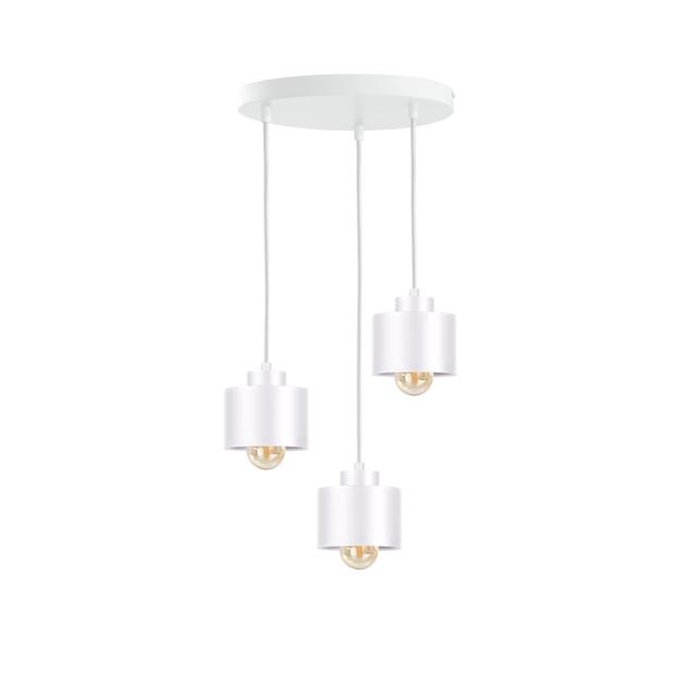 Baylon 3 - Light Drum Pendant Fairmont Park Finish: White, Shade Colour: White on Productcaster.