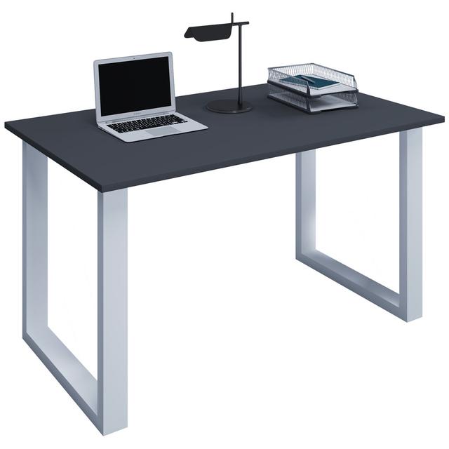 17 Stories "Lona" desk, U-shaped base 17 Stories Size: 76 cm H x 140 cm W x 80 cm D, Colour: Black/White on Productcaster.