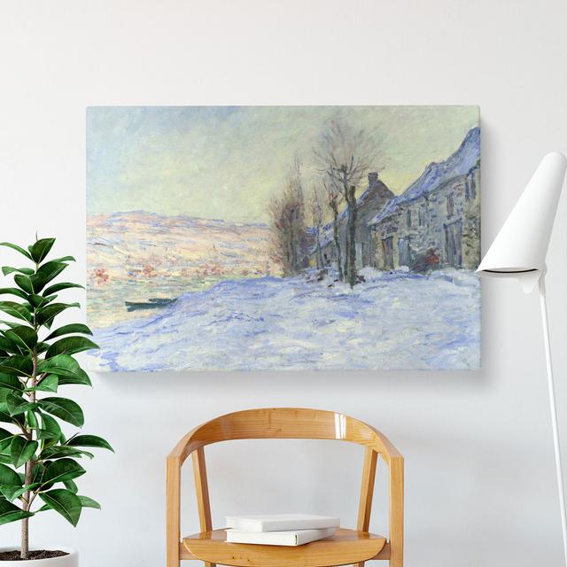 Lavacourt, Sunshine and Snow by Claude Monet - Wrapped Canvas Painting East Urban Home Size: 40cm H x 60cm W x 3cm D on Productcaster.