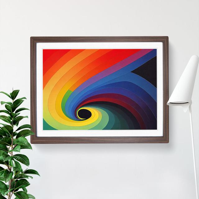 Abstract Rainbow Art Vol.4 - Single Picture Frame Print Metro Lane Frame Colour: Walnut, Size: 25cm H x 34cm W x 2cm D on Productcaster.