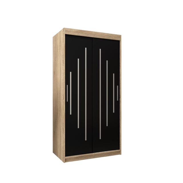 Eukleides 2 Door Sliding Wardrobe Brayden Studio Size: 100cm H x 62cm D, Finish: Sonoma/Black on Productcaster.