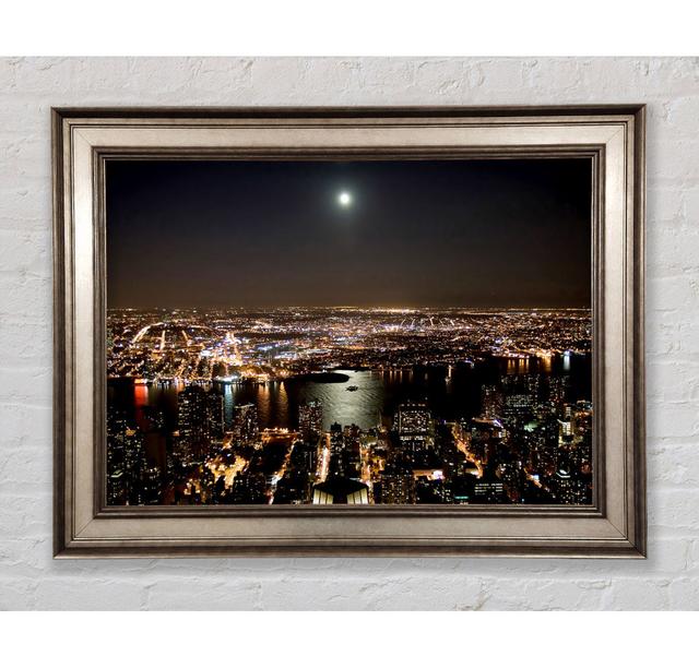 City Harbour Moonlight Framed Print Bright Star Size: 84.1cm H x 142.2cm W on Productcaster.