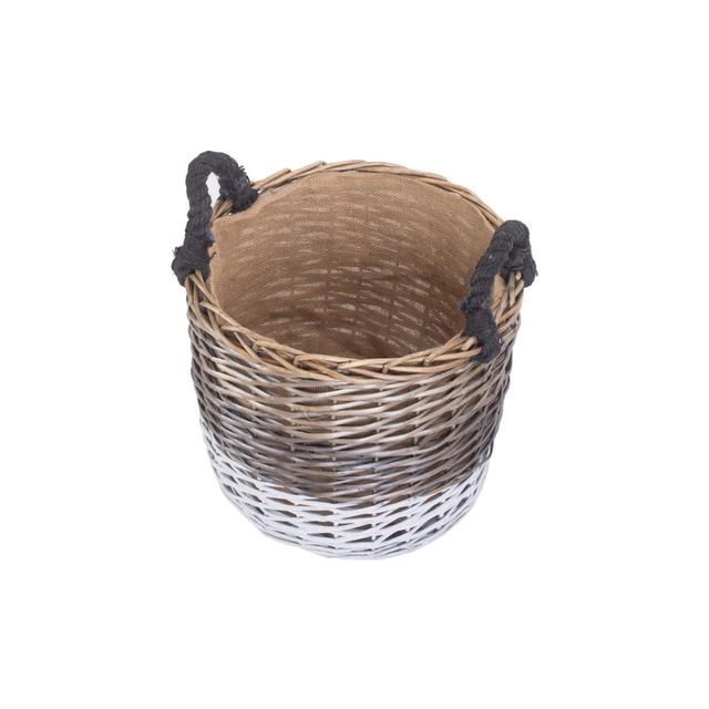 Triple Tone Wicker Storage Basket with Lining August Grove on Productcaster.