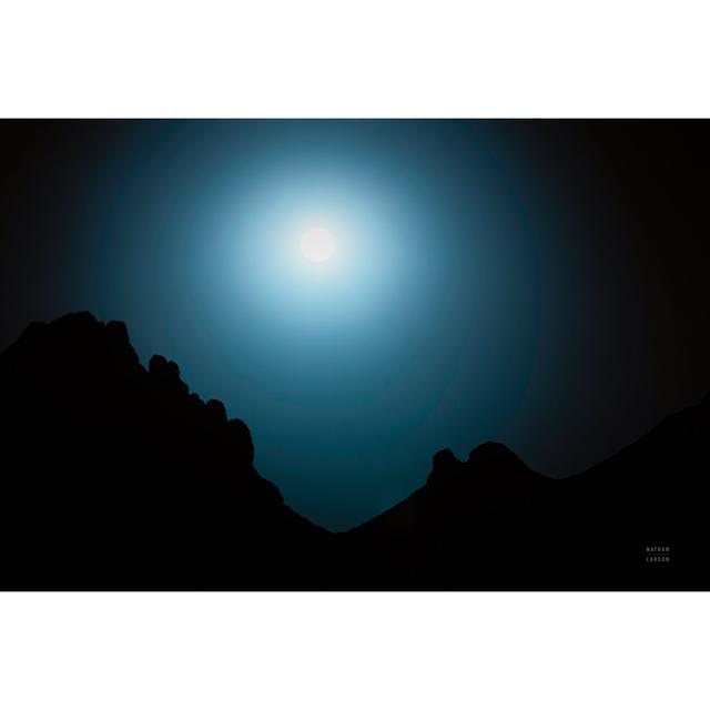 Blue Moon Desert - Wrapped Canvas Print Gracie Oaks Size: 61cm H x 91cm W on Productcaster.