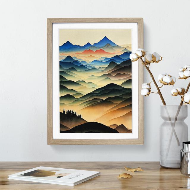 Striking Mountain Landscape No.1 - Picture Frame Graphic Art Alpen Home Format: Oak, Size: 46cm H x 34cm W on Productcaster.