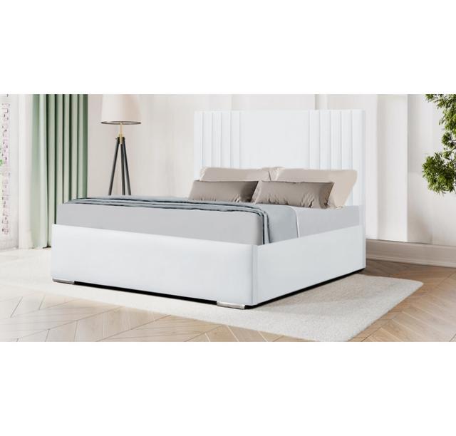 Amire Bed Frame Latitude Run Size: Small Double (4'), Colour: White on Productcaster.