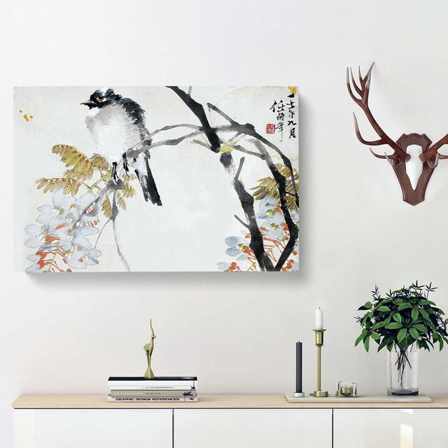 Bird on a Tree by Jin Nong - Wrapped Canvas Painting Print East Urban Home Size: 50cm H x 76cm W x 3cm D on Productcaster.