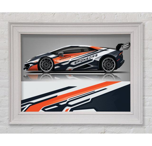 Race Supercar - Single Picture Frame Art Prints Ebern Designs Size: 42cm H x 59.7cm W x 8cm D on Productcaster.