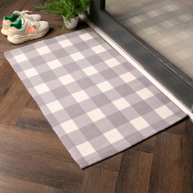 Eleena 90 x 60cm Non-Slip Indoor Door Mat Ebern Designs Colour: Grey on Productcaster.