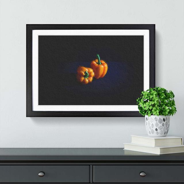 Orange Bell Peppers - Picture Frame Painting Print East Urban Home Frame Option: Black Framed, Size: 27cm H x 36cm W x 2cm D on Productcaster.