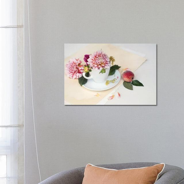 Pink Dahlia Still Life by Mandy Lynne - Wrapped Canvas Print Latitude Run Size: 45.72cm H x 66.04cm W x 1.905cm D on Productcaster.