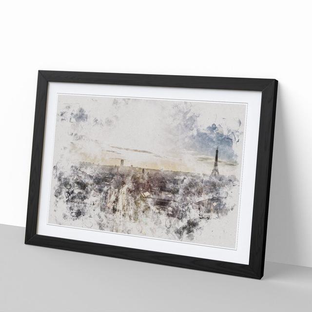 Paris Skyline Vol.3 - Picture Frame Painting East Urban Home Size: 27cm H x 36cm W x 2cm D, Frame Option: Black Framed on Productcaster.