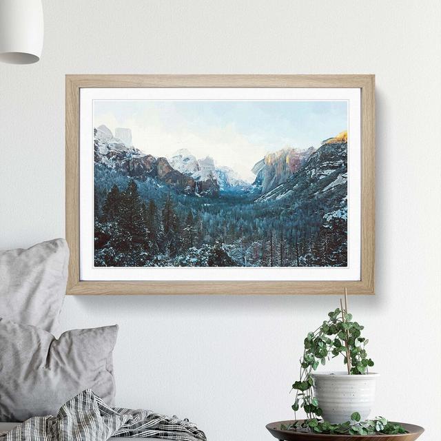 Winter in Yosemite Valley in Abstract - Picture Frame Graphic Art Print East Urban Home Size: 35cm H x 50cm W x 2cm D, Frame Option: Oak on Productcaster.