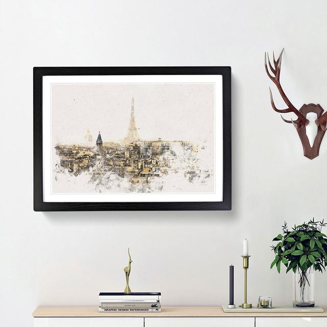 Misty Eiffel Tower in Paris France - Picture Frame Graphic Art Print East Urban Home Frame Option: Black Framed, Size: 27cm H x 36cm W x 2cm D on Productcaster.