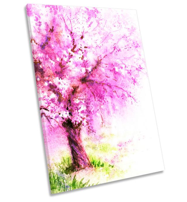 Pink Blossom Tree Floral - on ClassicLiving Size: 61cm H x 40.6cm W x 2cm D on Productcaster.