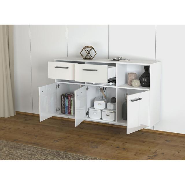 The Ballarie sideboard has a green and white finish and metal handles. It measures 136cm x 79cm x 35cm Brayden Studio Colour: White/White on Productcaster.