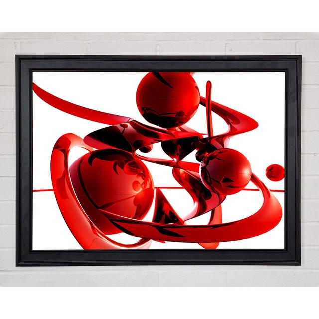 Red Balls Spiralling Framed Print Ivy Bronx Size: 59.7cm H x 84.1cm W on Productcaster.