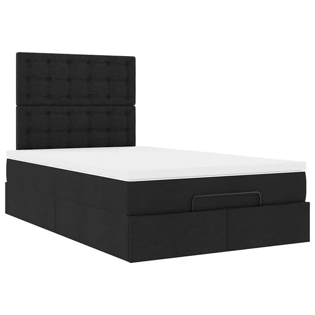 Vidaxl Ottoman-Bett Mit Matratze Hellgrau 120X190 Cm Stoff Ebern Designs Größe: 120 x 190 cm, Farbe: Schwarz on Productcaster.