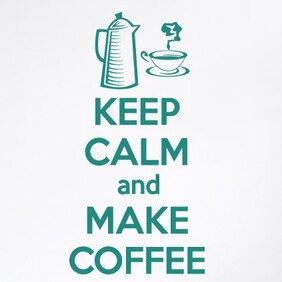 Keep Calm And Make Coffee Wall Sticker 17 Stories Colour: Burgundy, Size: Medium on Productcaster.