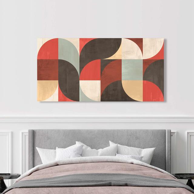 Supergraphic by Sandro Nava - Wrapped Canvas Art Prints Ivy Bronx Colour: Red/Grey, Size: 50cm H x 100cm W x 4cm D on Productcaster.