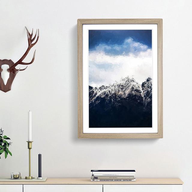 New Zealand Mountain Tops in Abstract - Picture Frame Graphic Art Print East Urban Home Size: 87cm H x 62cm W x 2cm D, Frame Option: Oak Framed on Productcaster.