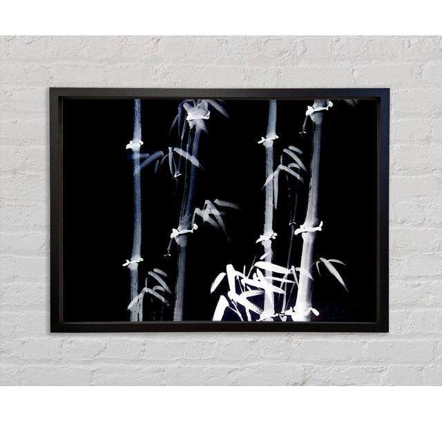 Bamboo White On Black - Single Picture Frame Art Prints on Canvas Bright Star Size: 100cm H x 141.4cm W x 3.3cm D on Productcaster.