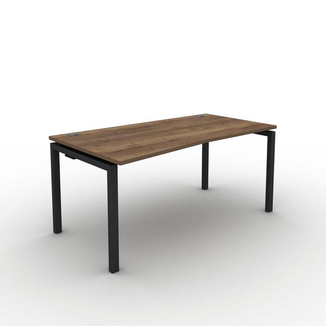 Grazian Desk Ebern Designs Frame Colour: Black, Top Colour: Tobacco Oak, Size: 73cm H x 160cm W x 90cm D on Productcaster.