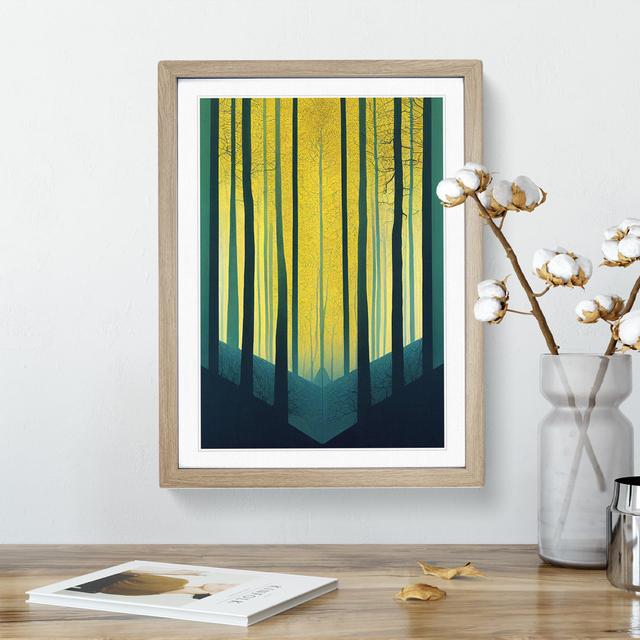 Majestic Forest Abstract - Picture Frame Graphic Art Alpen Home Frame Colour: Oak, Size: 64cm H x 46cm W x 2cm D on Productcaster.