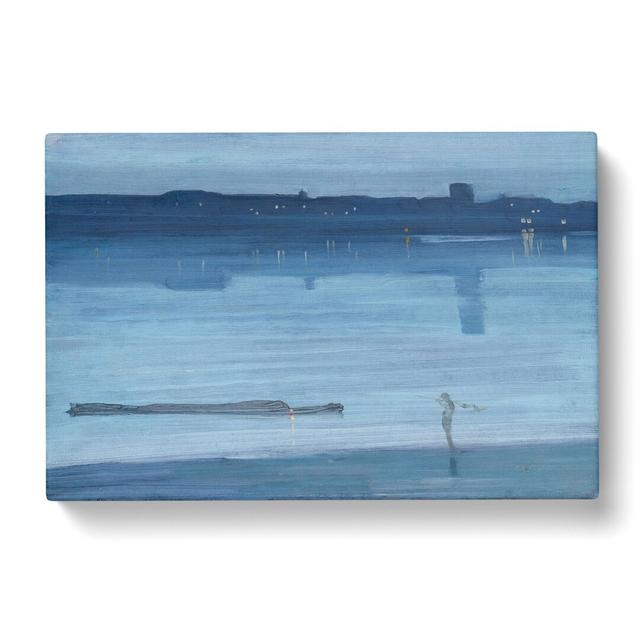 Nocturne Blue And Silver by - Wrapped Canvas Painting East Urban Home Size: 35cm H x 50cm W x 3cm D on Productcaster.