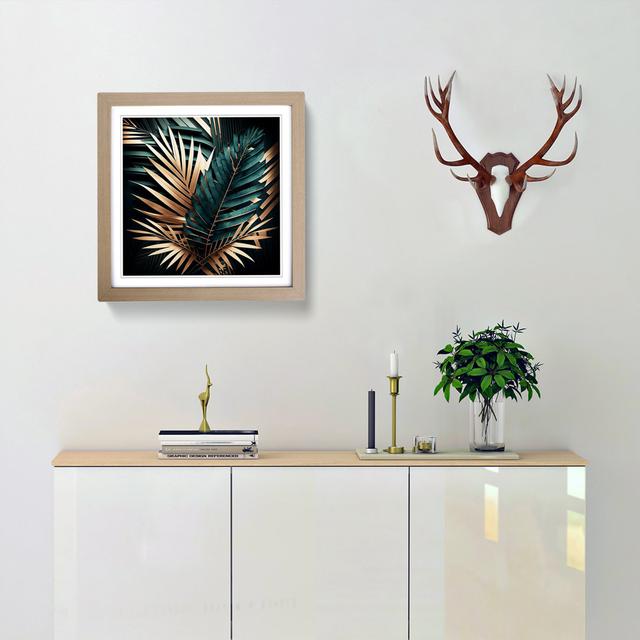 Palm Leaf Geometric - Single Picture Frame Art Prints on Wood Bay Isle Home Format: Oak on Productcaster.