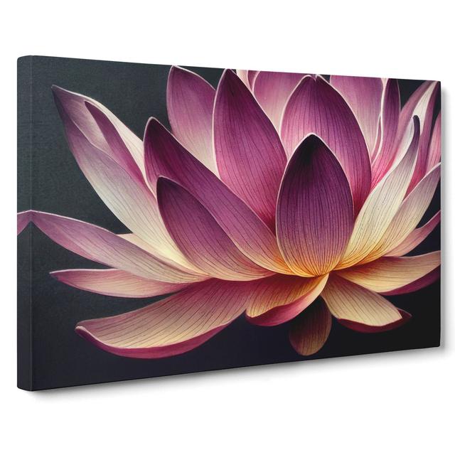 Heavenly Lotus Flower - Wrapped Canvas Graphic Art ClassicLiving Size: 35cm H x 50cm W x 3cm D on Productcaster.