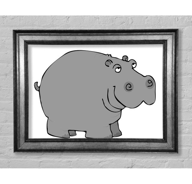 Big Fat Hippo White Framed Print Ivy Bronx Size: 29.7cm H x 42cm W x 8cm D on Productcaster.